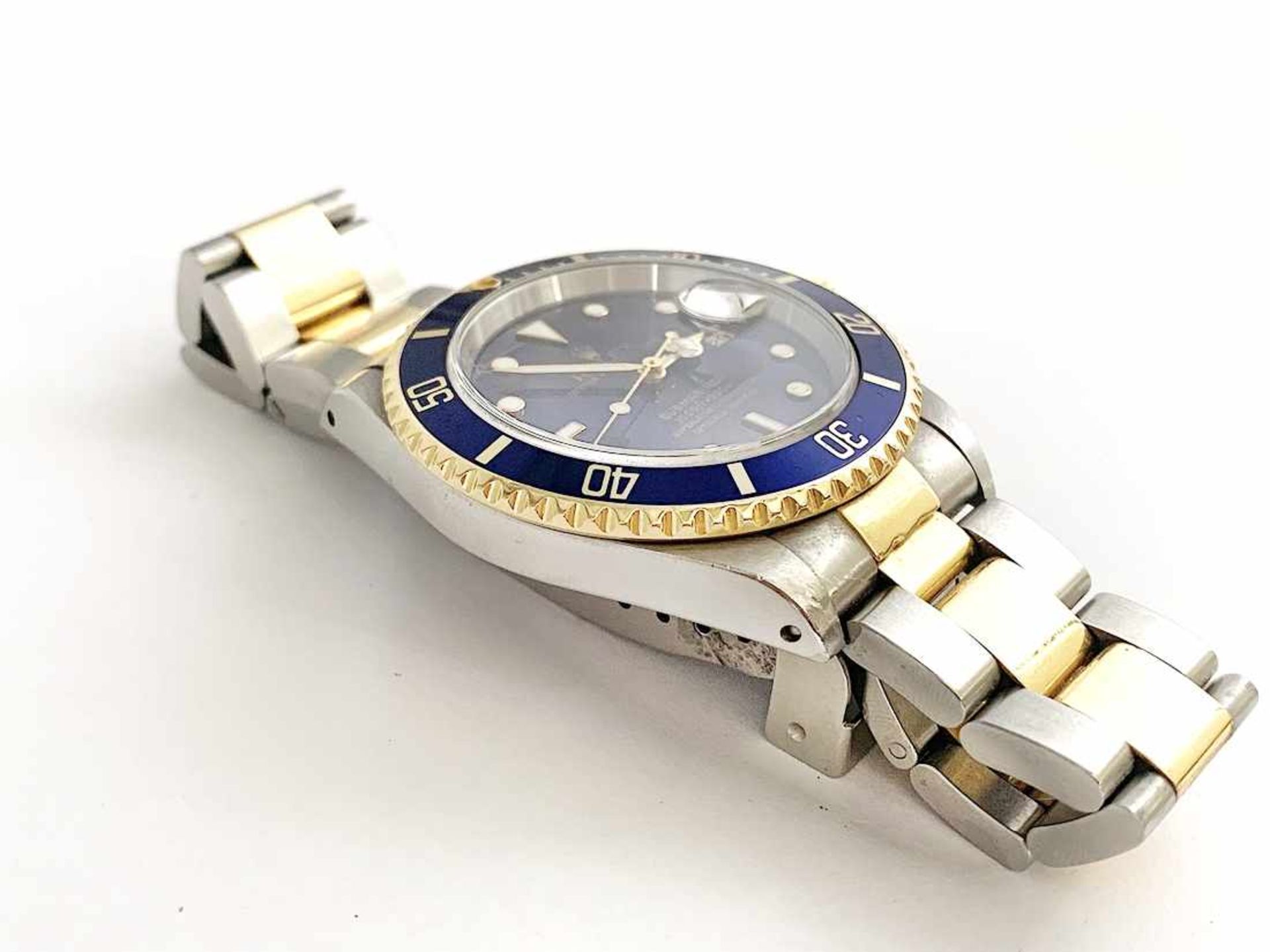 ROLEX Submariner Herrenarmbanduhr, Nr. 16613, Stahl / Gold, Papiere von 12/1999; Ø ca. 40 mm. - Bild 4 aus 13