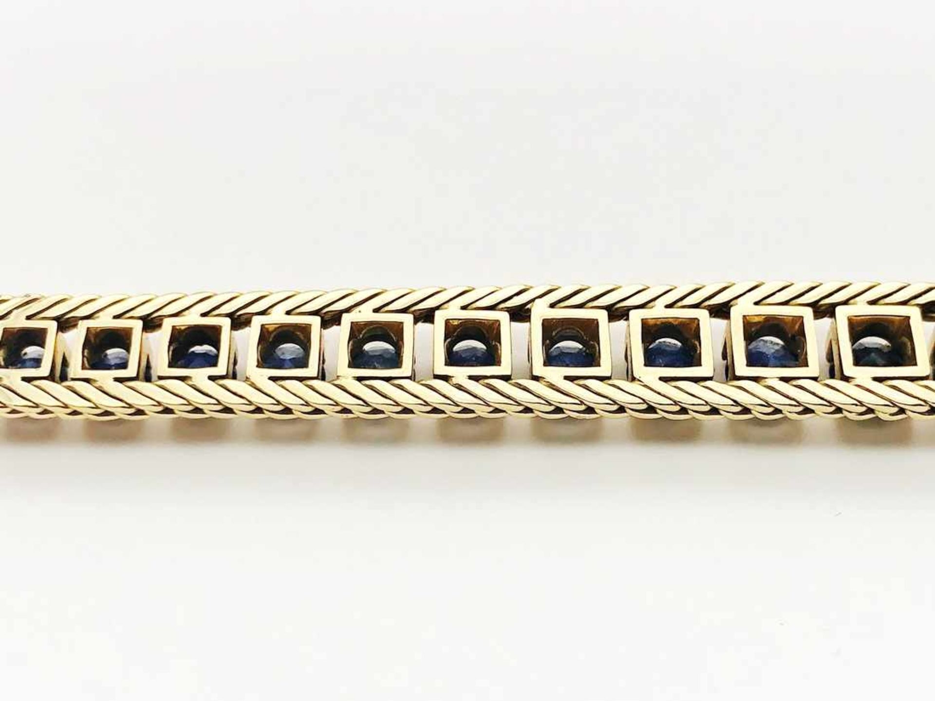 Armband 750 GG / 33,3 g, 40 Saphire im Verlauf; Länge: ca. 18,5 cm - Bild 11 aus 12