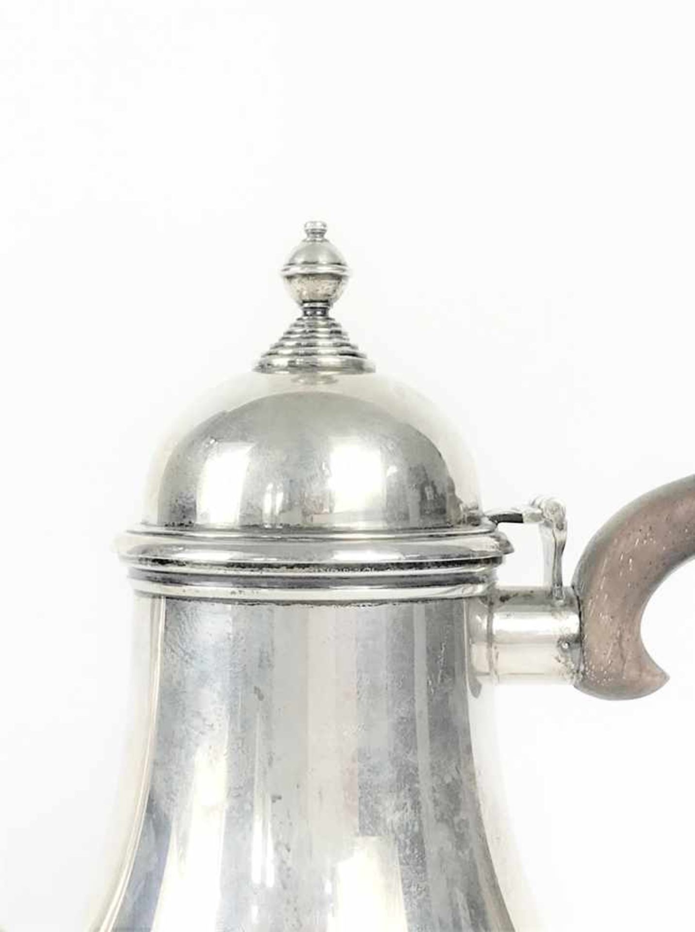 Schwanenhals-Kaffeekanne mit Holzgriff in 925er Silber, hergestellt in der Silberschmiede Gorham, - Bild 3 aus 18