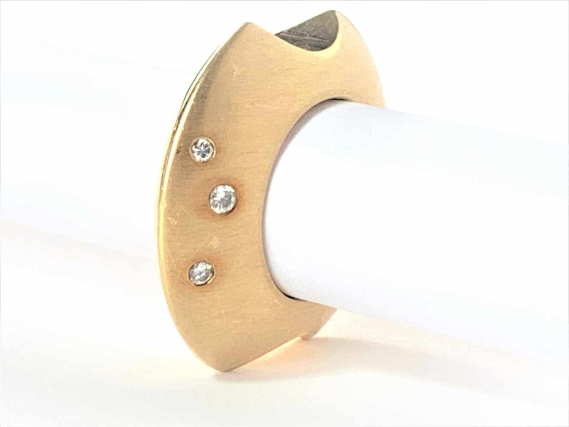 KAUFHOLD Ring oder Anhänger für Lederband, 750 GG/ 23,3 g mattiert und glänzend gearbeitet , 4
