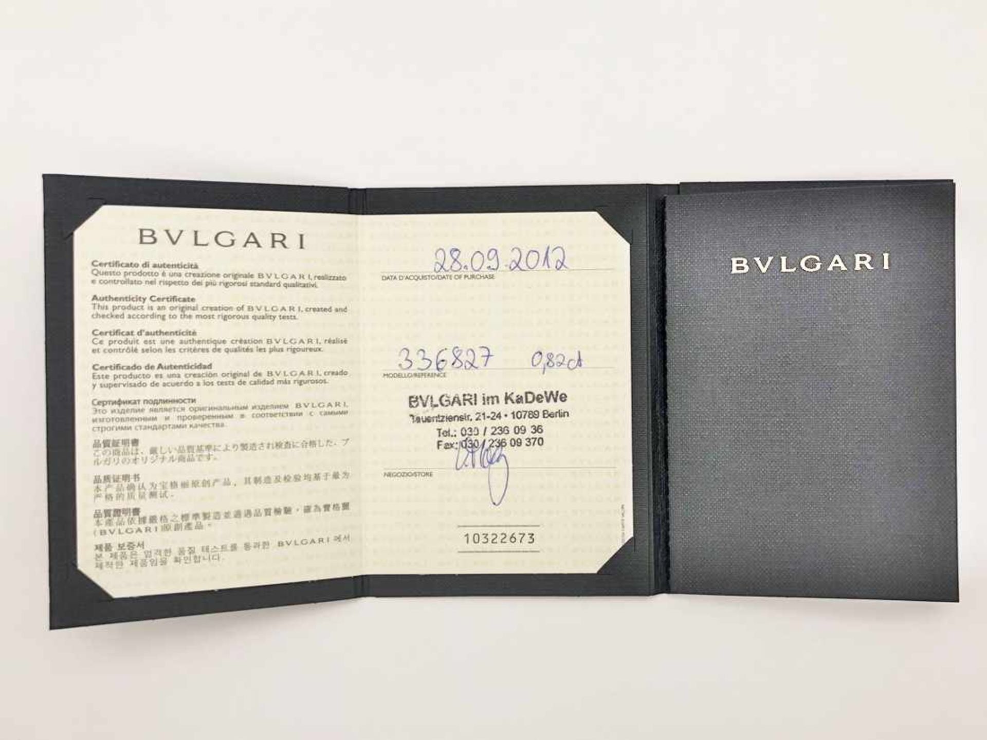 BULGARI Memory-Ring, 950 Platin / 5,2 g, 32 Brillianten ingesamt 0,82 ct Tw vsi, Papiere von 09/ - Bild 16 aus 18