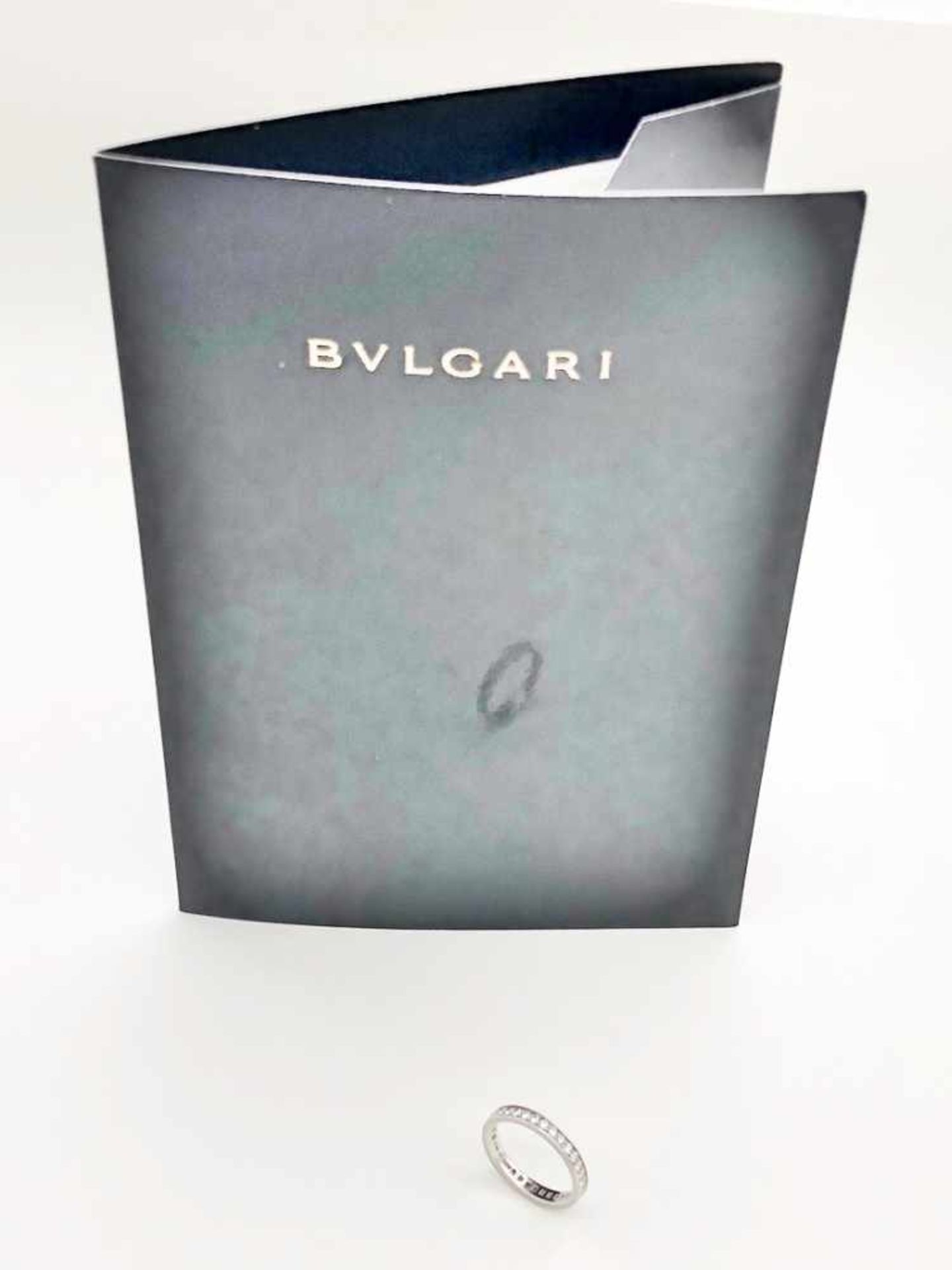 BULGARI Memory-Ring, 950 Platin / 5,2 g, 32 Brillianten ingesamt 0,82 ct Tw vsi, Papiere von 09/ - Bild 18 aus 18