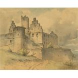 Franz Ludwig Catel (Berlin 1778 – 1856 Rom)Ruine Trimburg (2 Blatt). 1834Jeweils Aquarell und