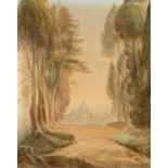Ernst Ferdinand Oehme (1797 – Dresden – 1855)Aussicht vom Monte Mario auf Rom. 1829 (?)Aquarell über