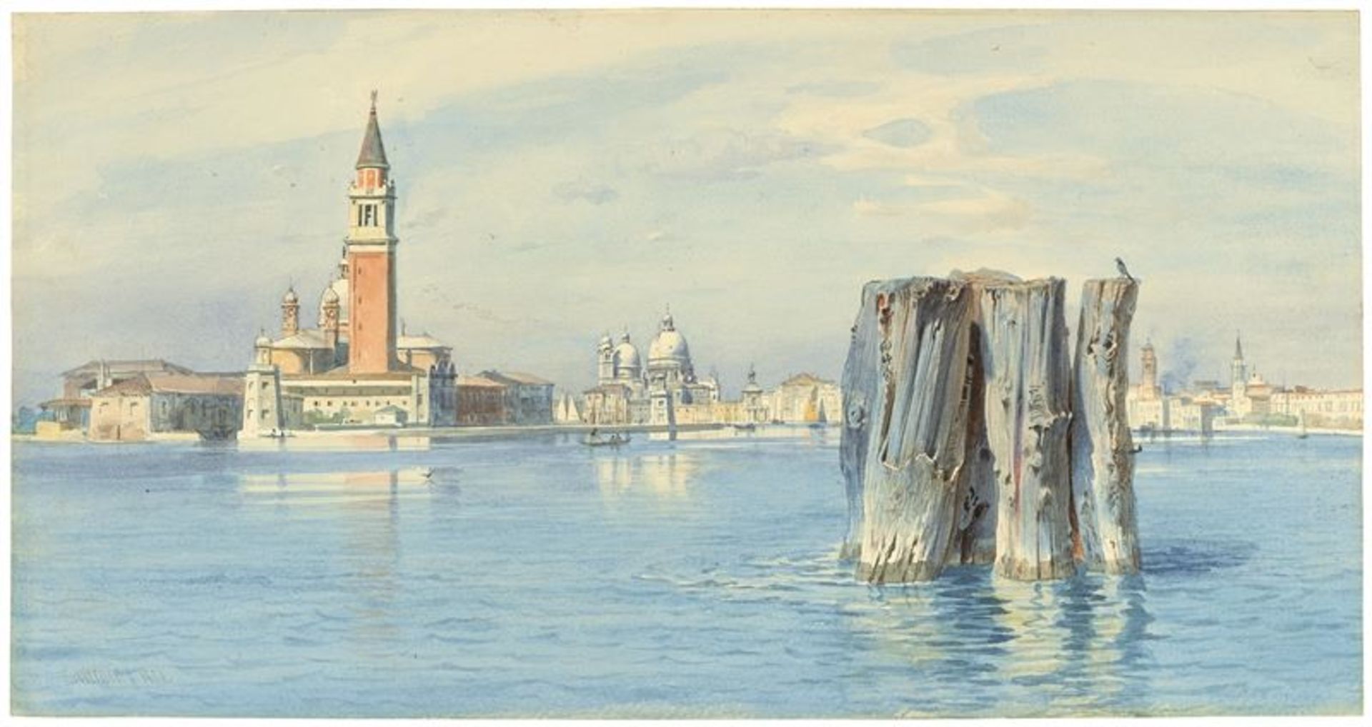 Carl Friedrich Heinrich Werner (Weimar 1808 – 1894 Leipzig)Blick auf Venedig. 1854Aquarell auf