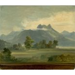 Friedrich Wasmann (Hamburg 1805 – 1886 Meran)Wolken über einem Gebirge in Tirol. 1832Öl auf Velin.