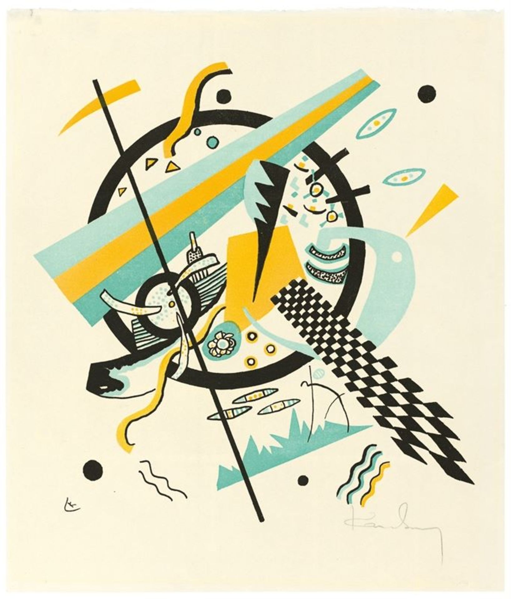 Wassily Kandinsky (Moskau 1866 – 1944 Neuilly)„Kleine Welten IV“. 1922Farblithografie auf Japan.