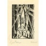 Lyonel Feininger (1871 – New York – 1956)„Kathedrale“. 1919Holzschnitt auf dünnem Japan. 17,8 × 11,4