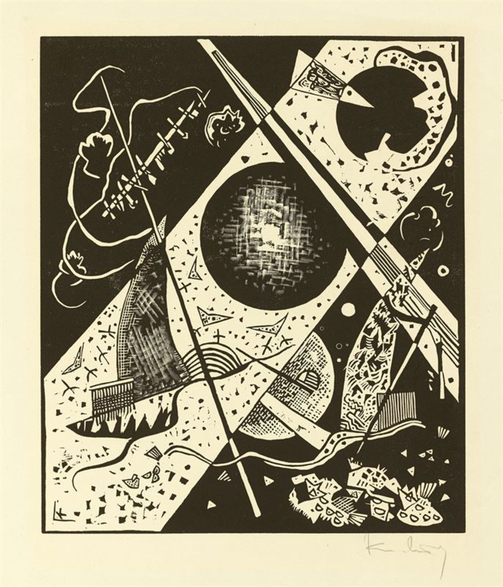 Wassily Kandinsky (Moskau 1866 – 1944 Neuilly)„Kleine Welten VI“. 1922Holzschnitt auf Velin. 27,