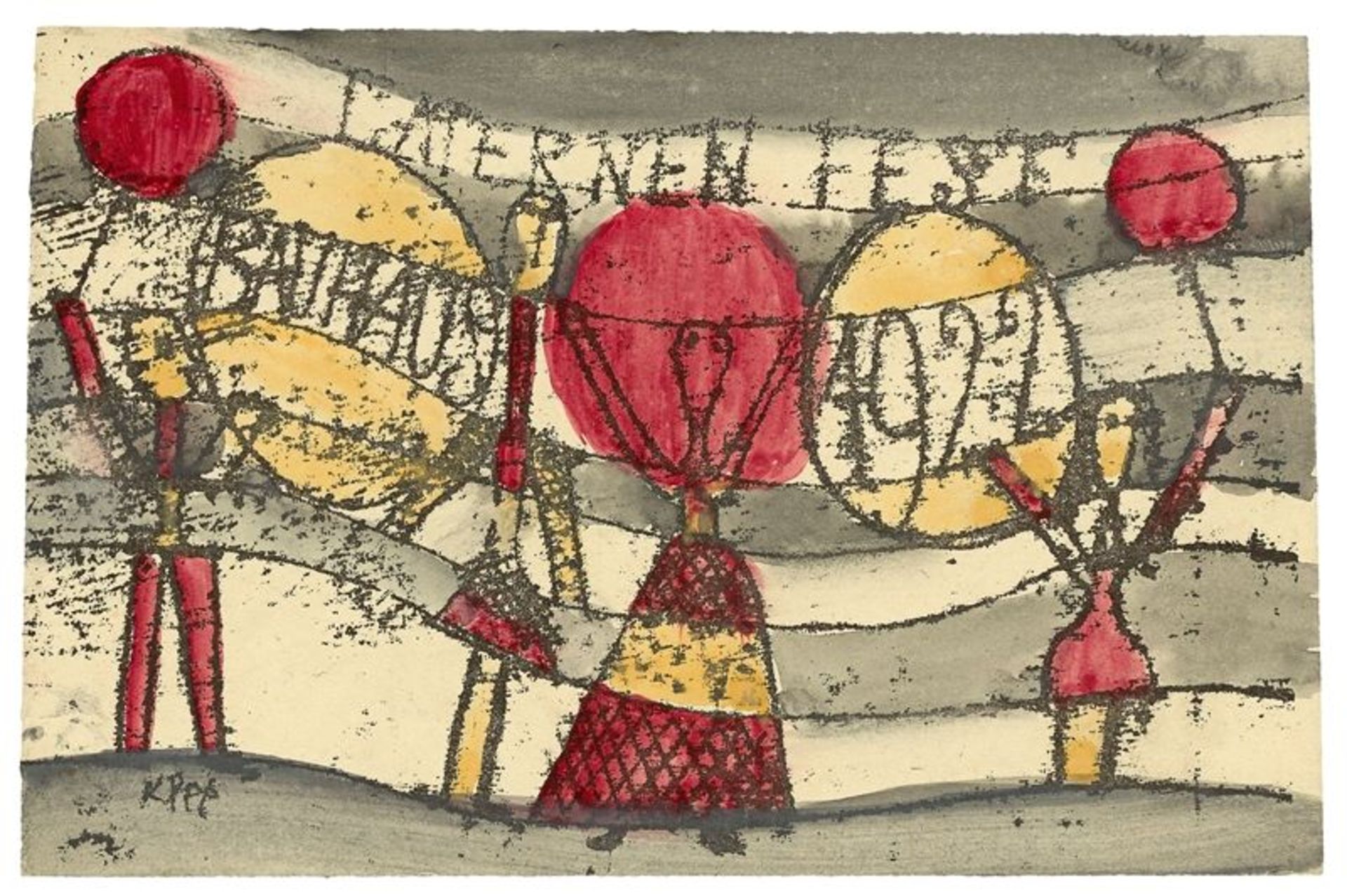 Paul Klee (Münchenbuchsee 1879 – 1940 Muralto bei Locarno)„Laternen Fest Bauhaus 1922“.