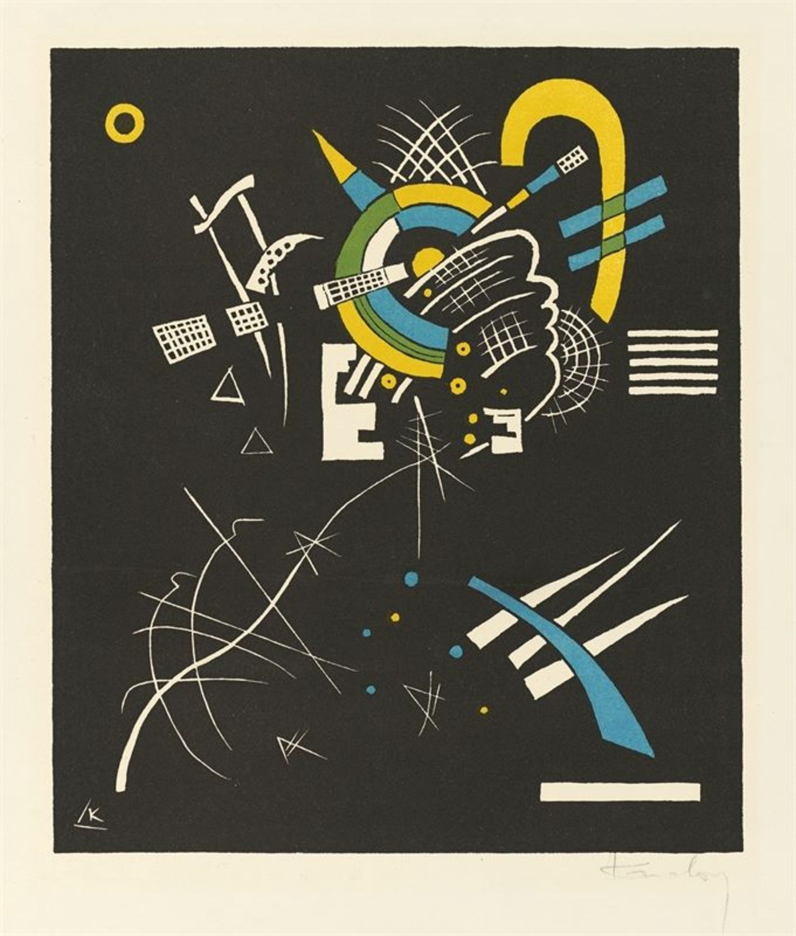 Wassily Kandinsky (Moskau 1866 – 1944 Neuilly)„Kleine Welten VII“. 1922Farblithografie auf Japan.