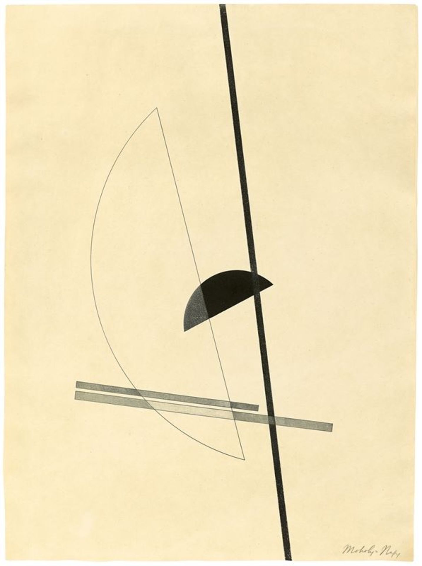 László Moholy-Nagy (Bácsborsód 1895 – 1946 Chicago)„Konstruktion“ IV. 1923Farblithografie auf