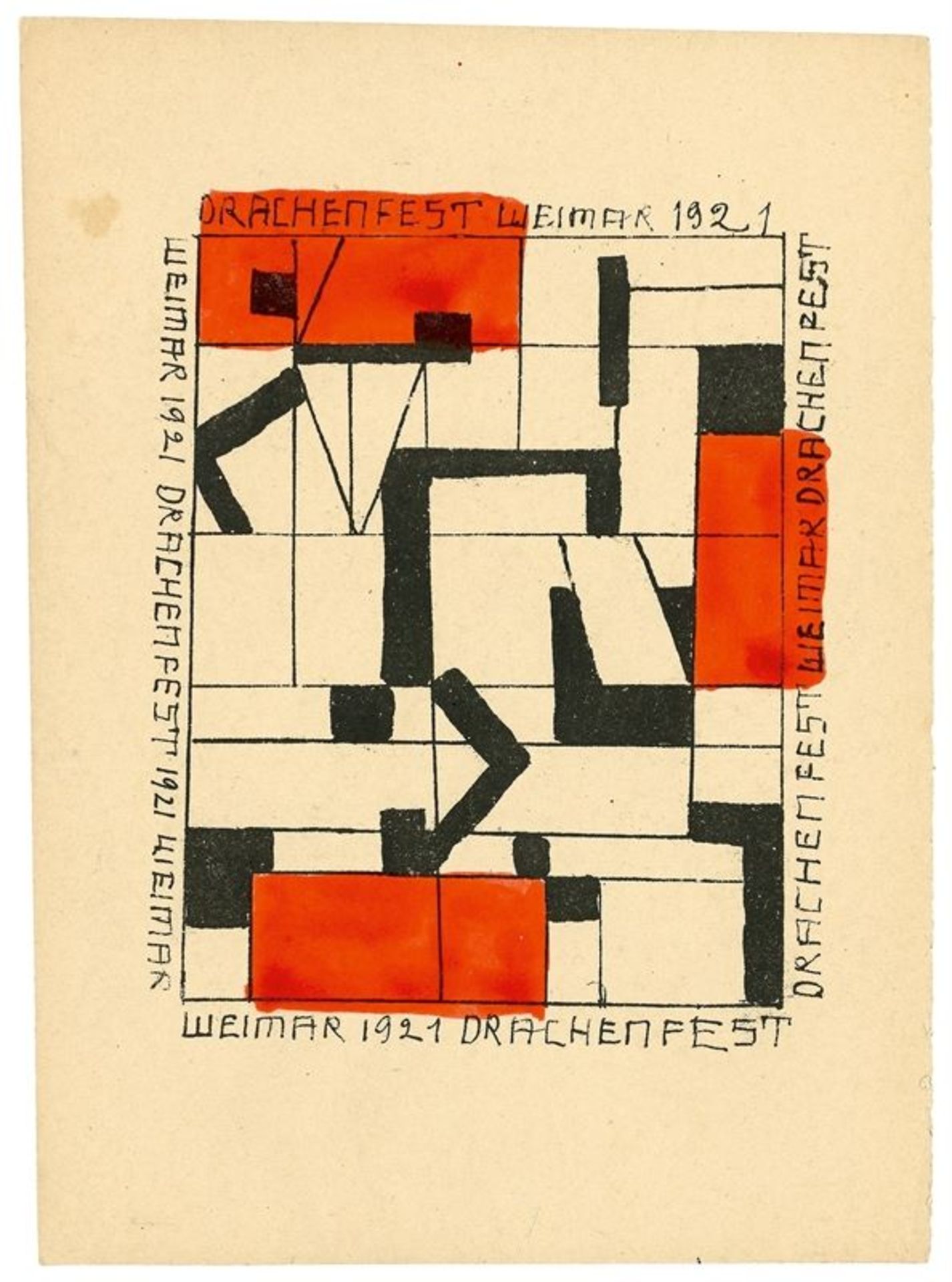 Lothar Schreyer (Blasewitz bei Dresden 1886 – 1966 Hamburg)„Drachenfest Weimar 1921“.