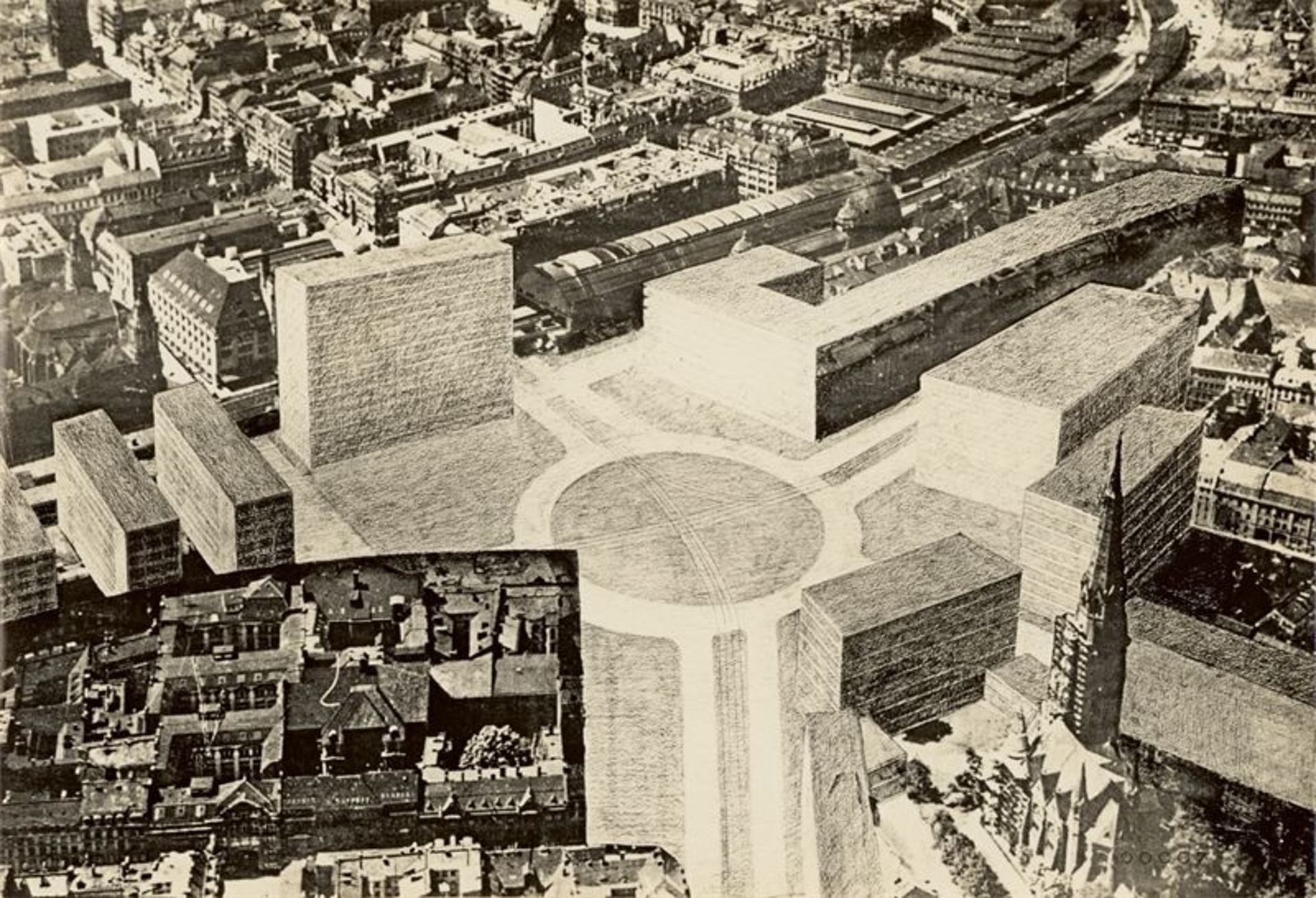Ludwig Mies van der Rohe (Aachen 1886 – 1969 Chicago)Projekt „Neugestaltung des Alexanderplatzes“