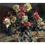 Lovis Corinth (Tapiau/Ostpreußen 1858 – 1925 Zandvoort)„Helle Rosen“. 1915Öl auf Leinwand. 54 × 62