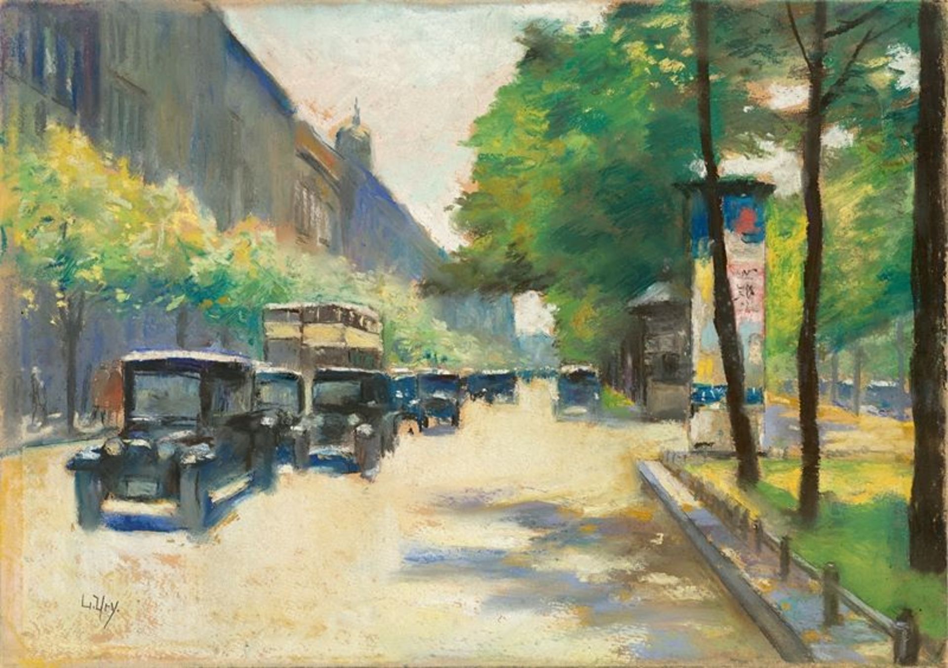 Lesser Ury (Birnbaum/Posen 1861 – 1931 Berlin)„Unter den Linden, Berlin“. Um 1925Pastell auf