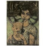 Otto Mueller (Liebau/Schlesien 1874 – 1930 Breslau)„Zigeunermadonna“. 1926-27Farblithografie auf