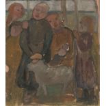 Paula Modersohn-Becker (Dresden 1876 – 1907 Worpswede)„Fünf Kinder mit Schaf“. Um 1905Tempera auf