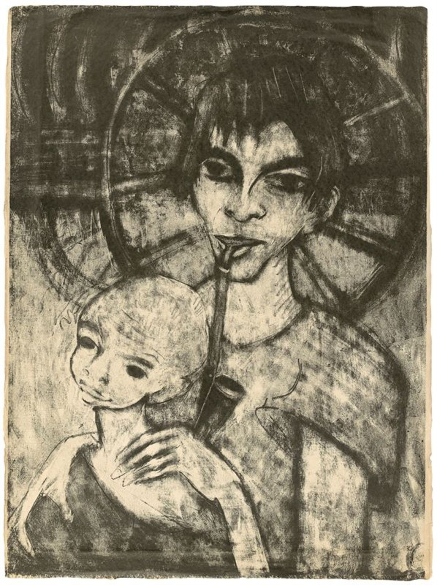Otto Mueller (Liebau/Schlesien 1874 – 1930 Breslau)„Zigeunermadonna“. 1926/27Lithografie auf