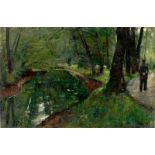 Lesser Ury (Birnbaum/Posen 1861 – 1931 Berlin)„Am Neuen See (Tiergarten in Berlin)“. 1889Öl auf