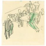 Ernst Ludwig Kirchner (Aschaffenburg 1880 – 1938 Davos)Tanzlokal. Um 1910Grafit und Farbkreide auf