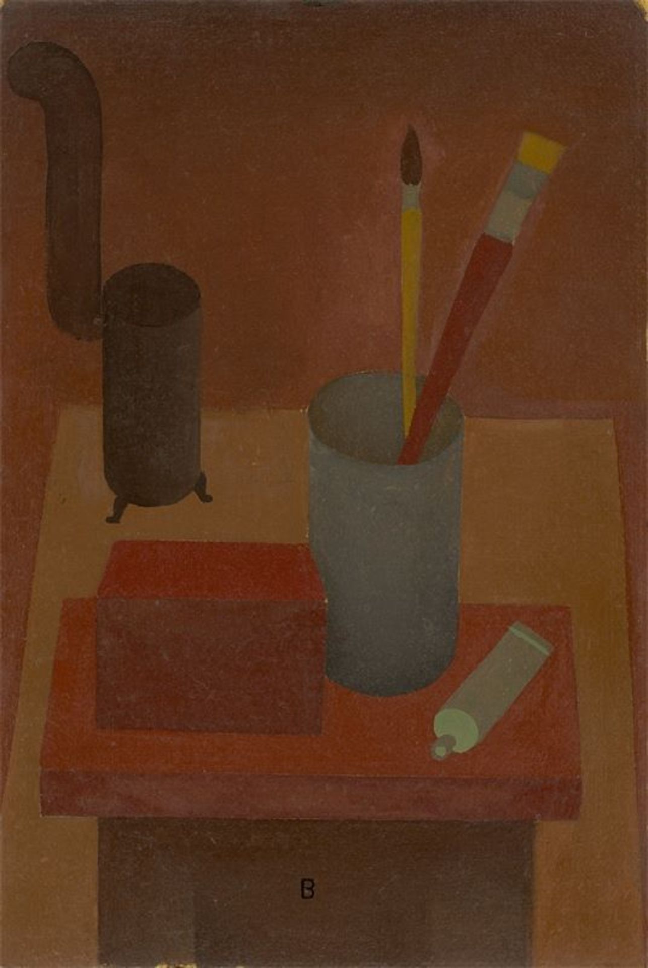 Gottfried Brockmann (Köln 1903 – 1983 Kiel)„atelier-interieur“. 1926Öl auf Karton. 29,7 × 19,7