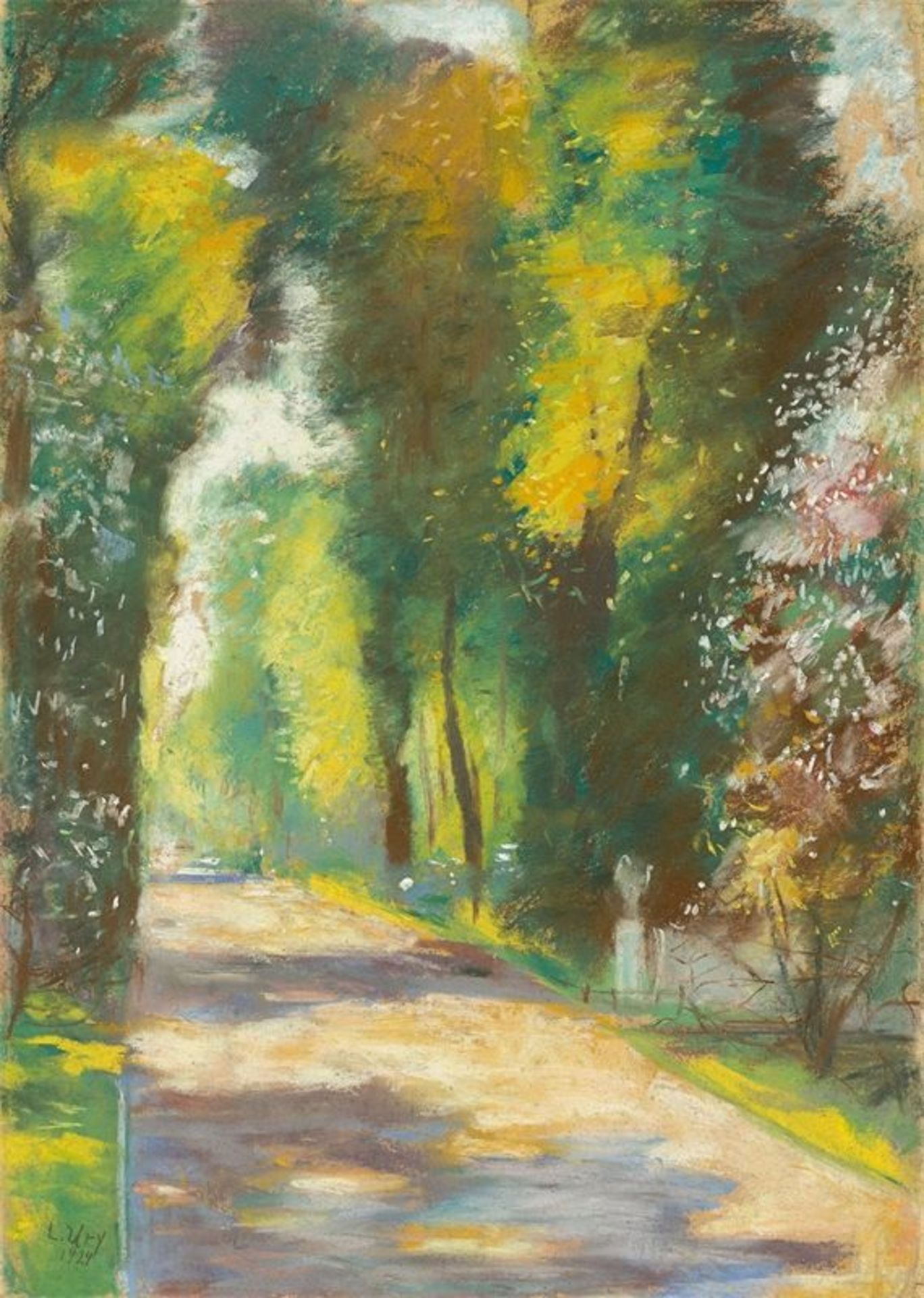 Lesser Ury (Birnbaum/Posen 1861 – 1931 Berlin)„Sonniger Parkweg (Hauptallee im Park Sanssouci,