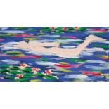 Salomé (Karlsruhe 1954 – lebt in Berlin)„Schwimmer mit Lilies“. 2000Acryl auf Leinwand. 100 × 200 cm