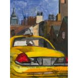 Rainer Fetting (Wilhelmshaven 1949 – lebt in Berlin)„taxi vor limelight“. 2014Acryl auf Leinwand.