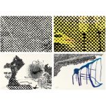 Sigmar Polke (Oels 1941 – 2010 Köln)„Experiment I, II, III, IV“. 19994 Farbserigrafien, jeweils