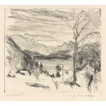 Lovis Corinth (Tapiau/Ostpreußen 1858 – 1925 Zandvoort)„Walchensee im Nebel“. 1920Lithografie auf