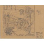 Lovis Corinth (Tapiau/Ostpreußen 1858 – 1925 Zandvoort)An der Quelle. Bleistift auf Papier. 33,9 ×