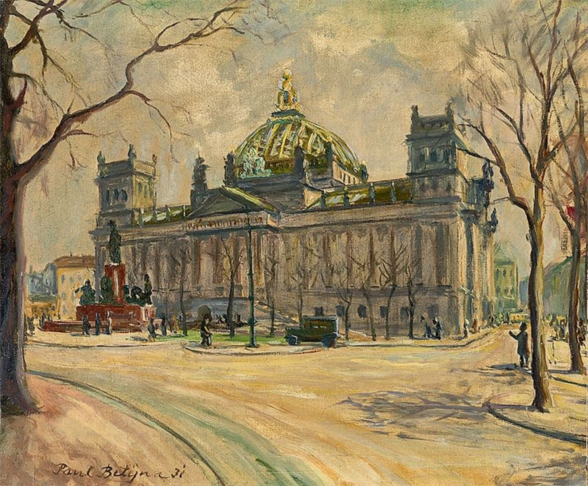 Paul Betyna (Berlin 1887 – 1967 Wernigerode)Blick auf den Reichstag. 1931Öl auf Leinwand. 45,5 ×