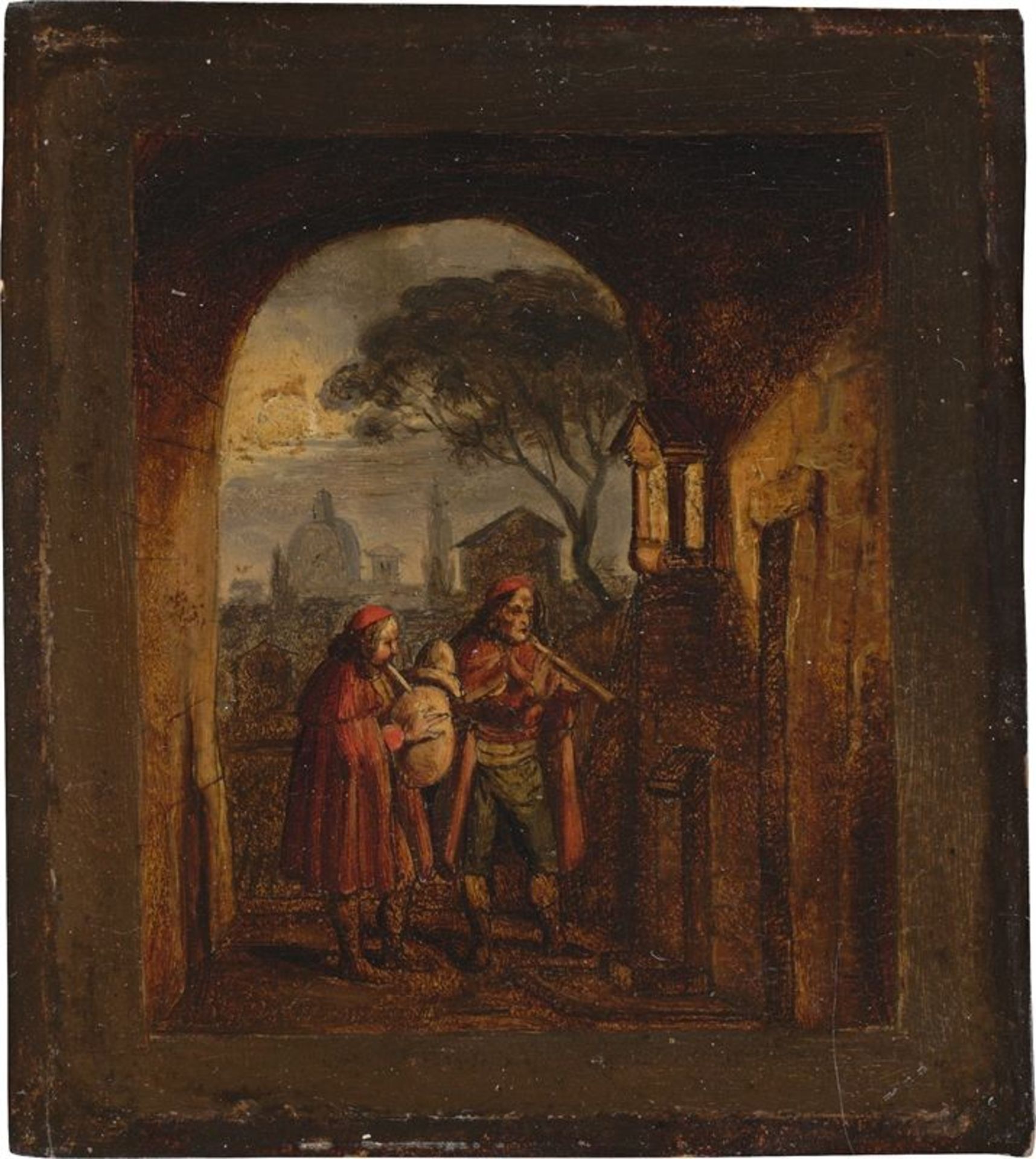 Franz Ludwig Catel (Berlin 1778 – 1856 Rom)Zwei Pifferari in einer Mondnacht zur Adventszeit. 1812/