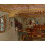 Fritz Werner (1827 – Berlin – 1908)Spezereienladen. Öl auf Leinwand. 52 × 63,5 cm ( 20 ½ × 25