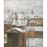 Christian Rohlfs (Niendorf 1849 – 1938 Hagen)„Dächer in Weimar im Winter“. Um 1883Öl auf Leinwand.