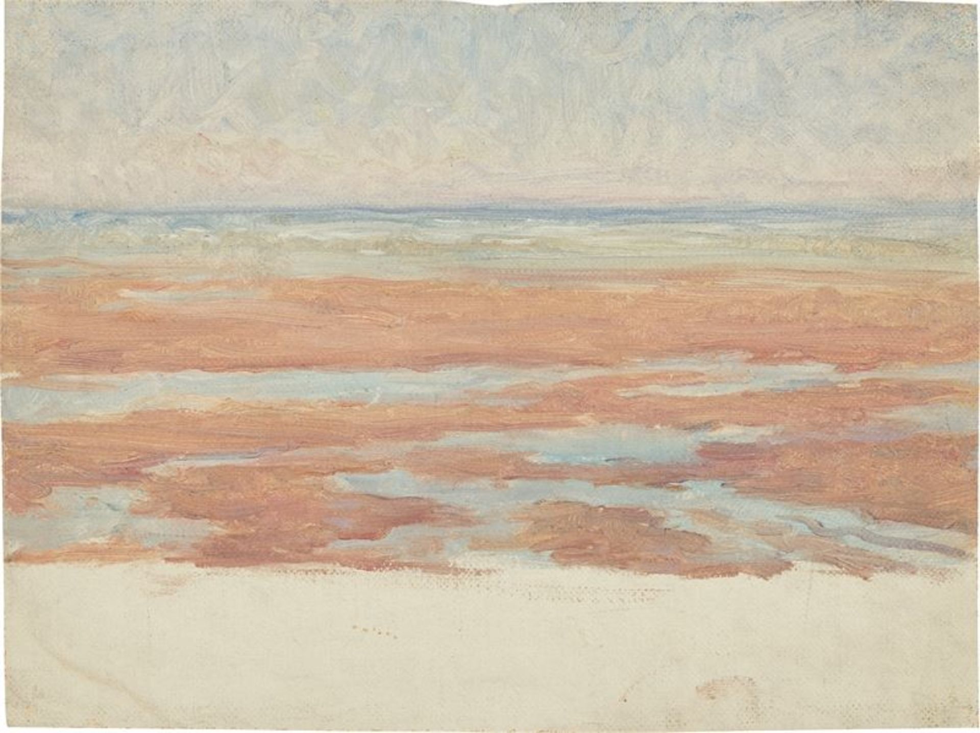 Jules-Cyrilles Cavé (1859 – Paris – 1946)Ebbe am frühen Morgen (Meeresstudie). Öl auf Leinwand,