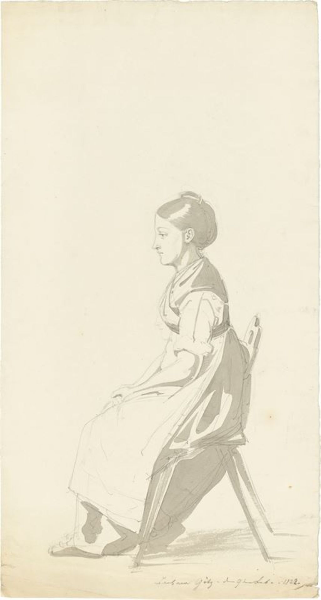 Ernst or Bernhard Fries (Heidelberg 1801/1820 – 1833/1879 Karlsruhe/Munich)Portrait of Barbara Götz,