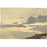 Deutsch, um 1860 ()Wolkenstudie (beidseitig). Öl auf Papier. 18,9 × 28,2 cm ( 7 ½ × 11 ⅛ in.). [