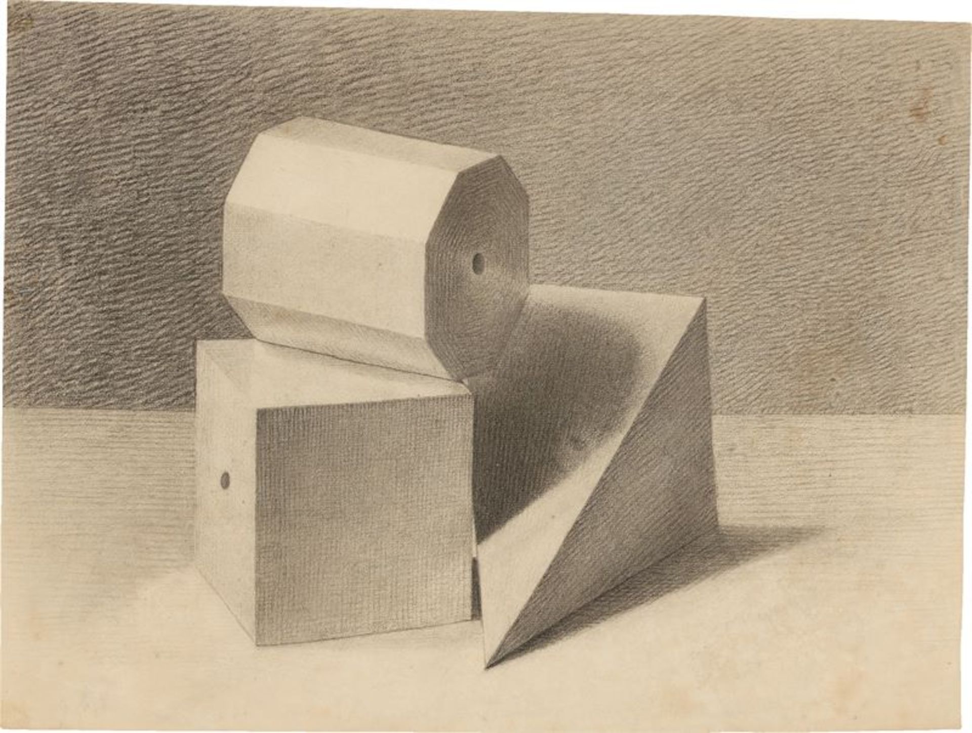 Bernhard Fries (Heidelberg 1820 – 1879 München)Geometrische Figuren I. 1835Kreide, teilweise