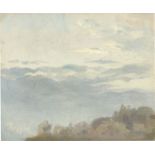 Deutsch, 1899 ()Wolkenstudie. Öl auf Leinwand, auf Pappe aufgezogen. 17,8 × 21,7 cm ( 7 × 8 ½