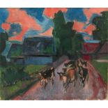 Hermann Max Pechstein (Zwickau 1881 – 1955 Berlin)„Morgenrot“. 1919Öl auf Leinwand. 69,5 × 80,5 cm (