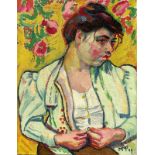 Hermann Max Pechstein (Zwickau 1881 – 1955 Berlin)„Die hellgrüne Jacke“. 1909Öl auf Leinwand. 65 ×