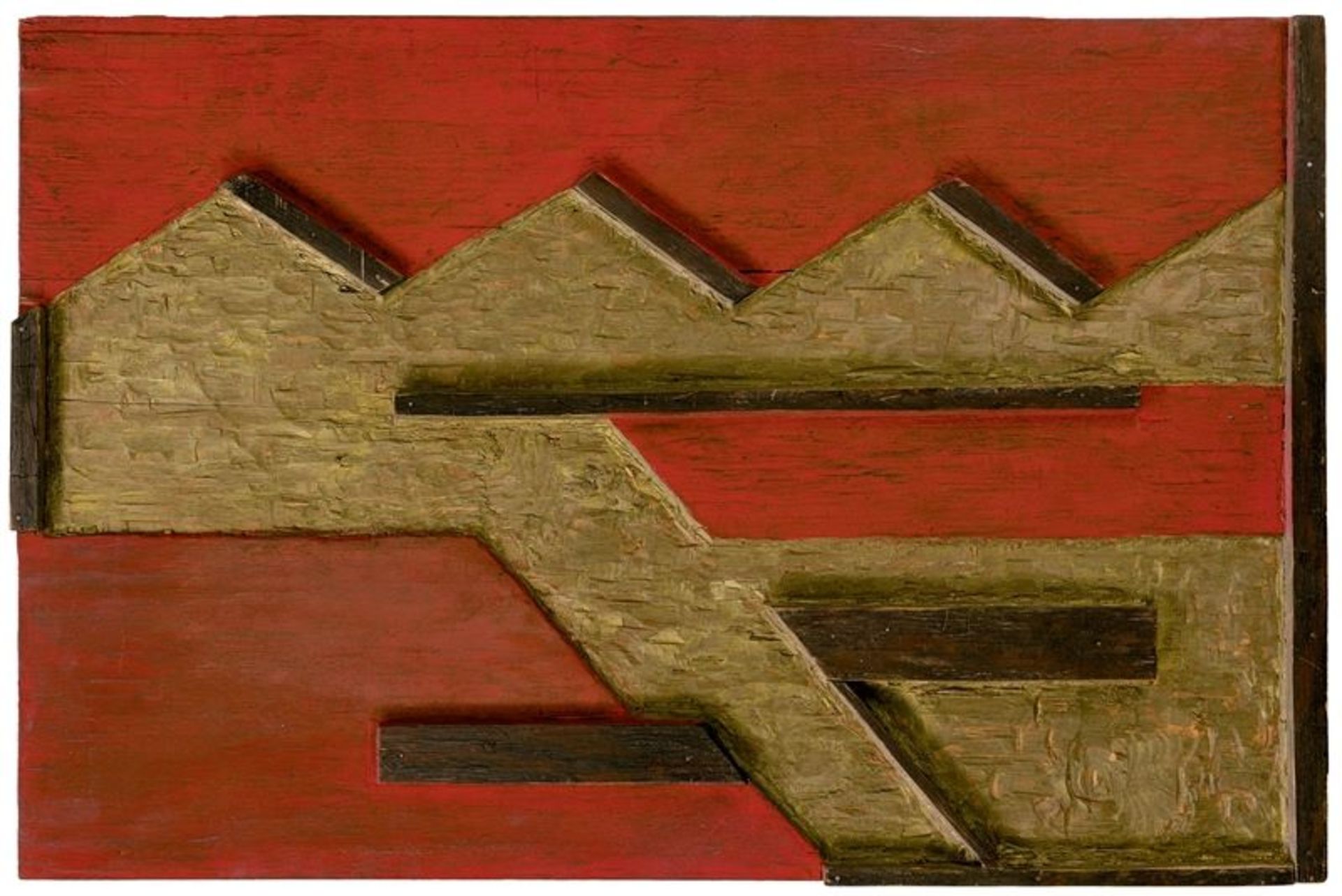 Erich Buchholz (Bromberg 1891 – 1972 Berlin)„Zick-Zack“. 1921Holzrelief, farbig gefasst. 41 × 61,8 ×