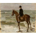 Max Liebermann (1847 – Berlin – 1935)„Reiter am Strand“. 1900Öl auf Leinwand. 46 × 55 cm ( 18 ⅛ × 21