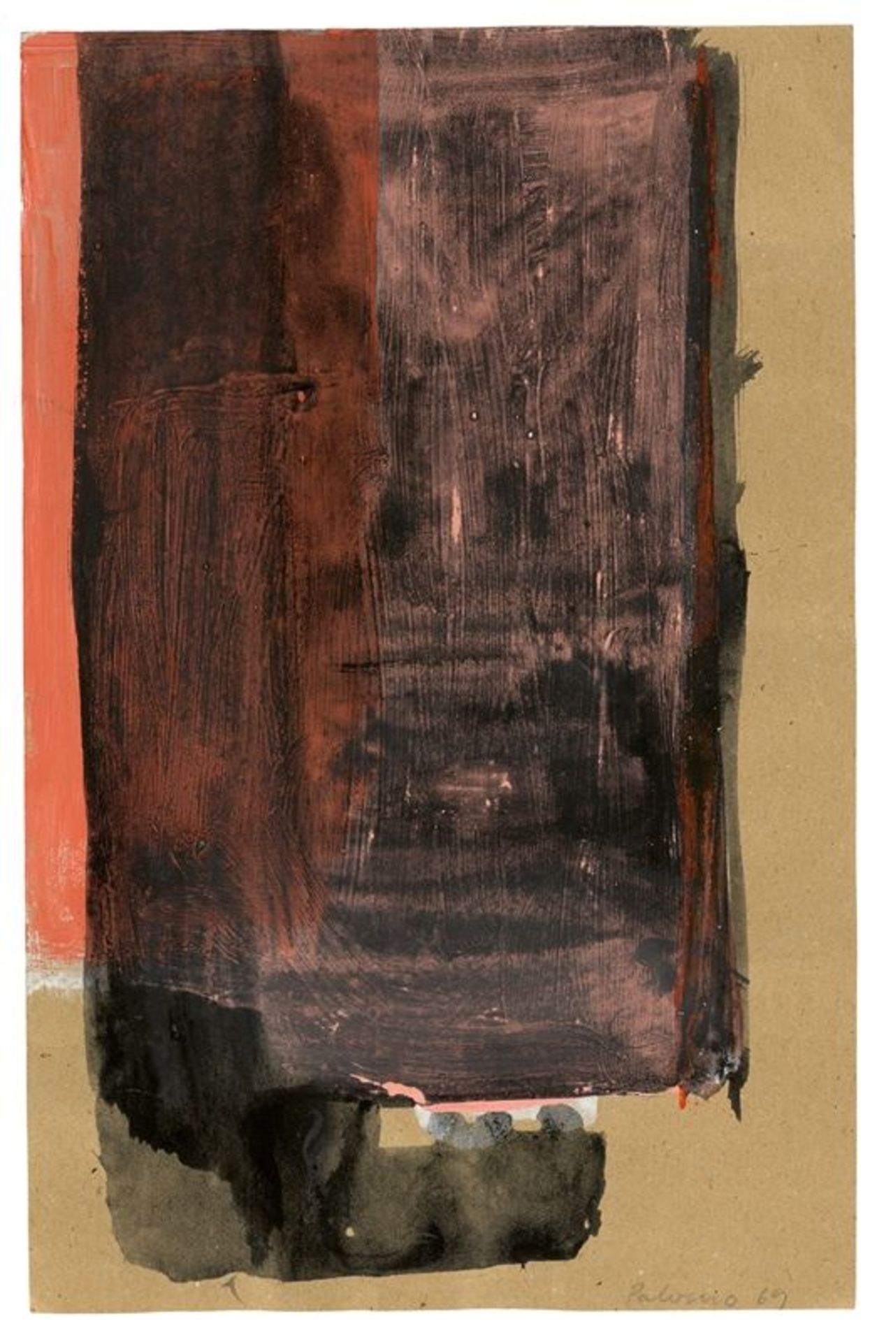 Blinky Palermo (Leipzig 1943 – 1977 Kurumba)Ohne Titel. 1969Tusche, Deckweiß und Gouache auf braunem