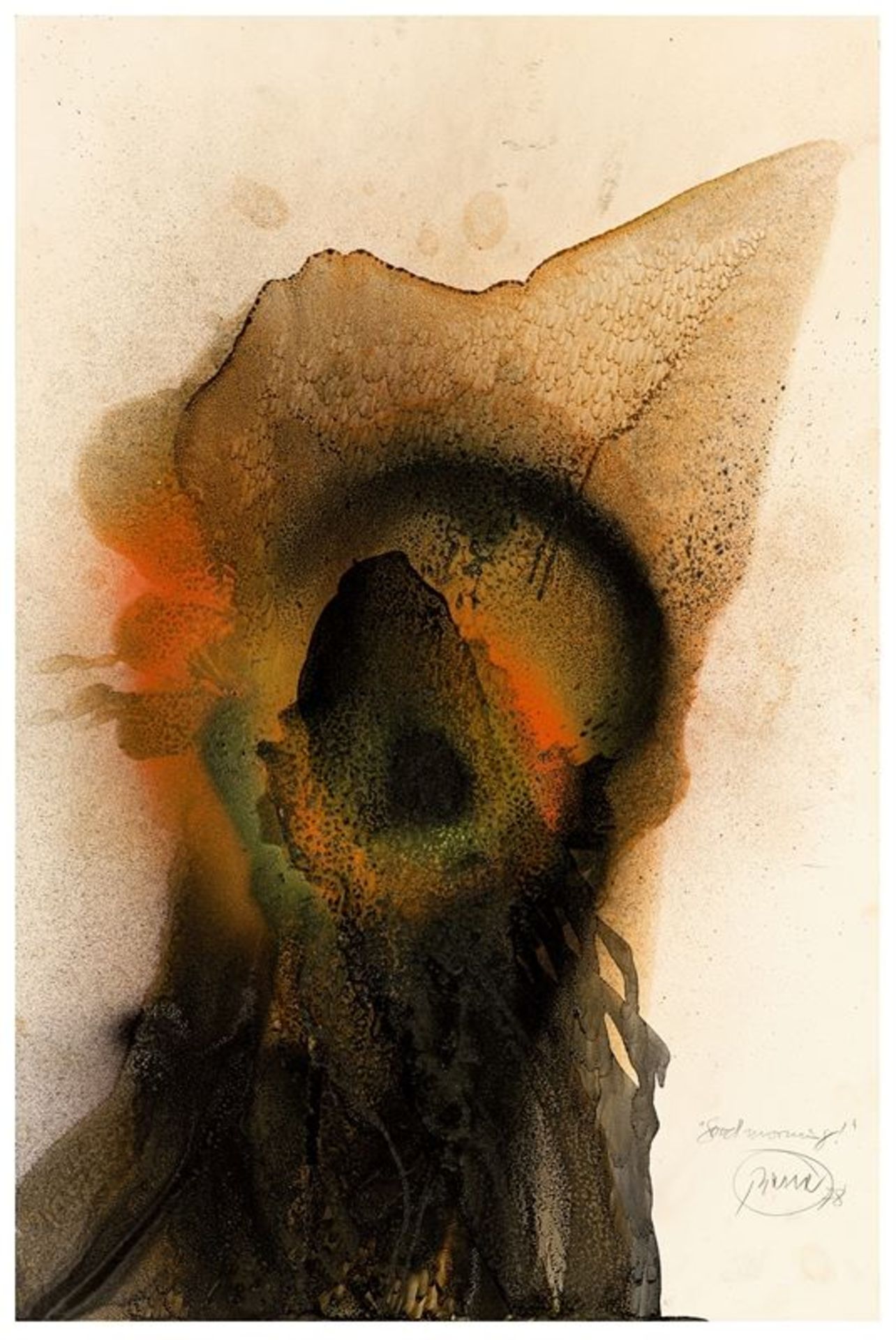 Otto Piene (Laasphe/Westfalen 1928 – 2014 Berlin)“Good Morning!”. 1978Feuergouache auf Karton. 96,