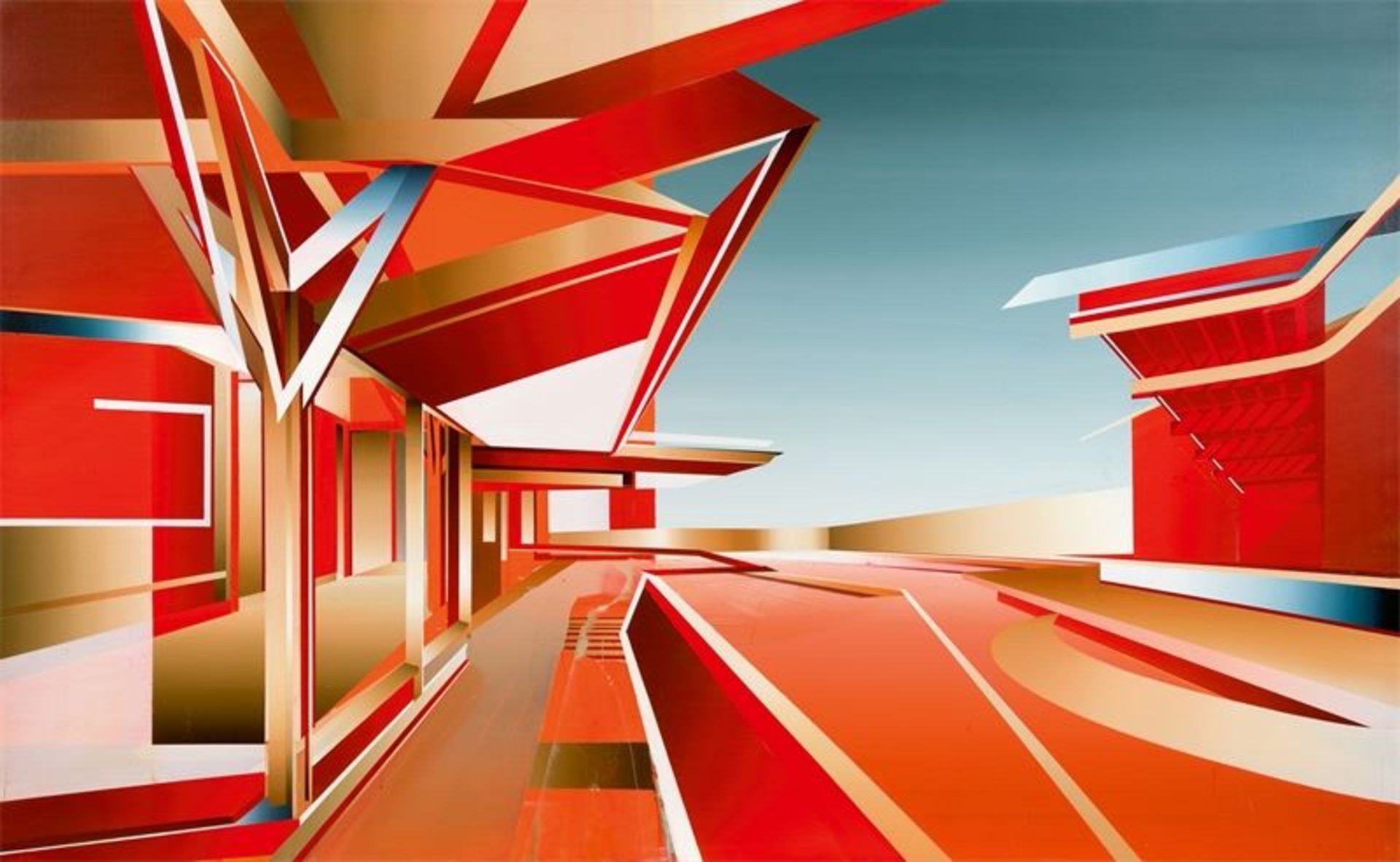 Martin Kobe (Dresden 1973 – lebt in Leipzig)Ohne Titel. 2003Acryl auf Leinwand. 180 × 290 cm (