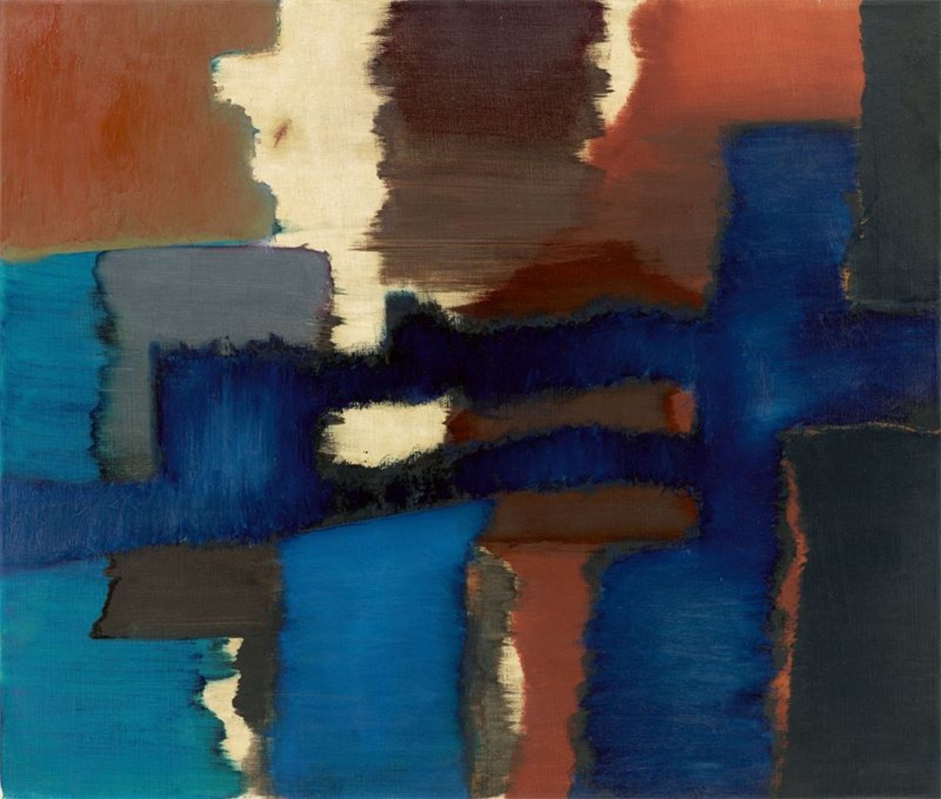 Fritz Winter (Altenbögge 1905 – 1976 Herrsching am Ammersee)„Blau Horizontal“. 1966Öl auf