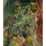Wilhelm Kohlhoff (Berlin 1893 – 1971 Schweinfurt)Tischstillleben mit Blumen und Früchten. Um